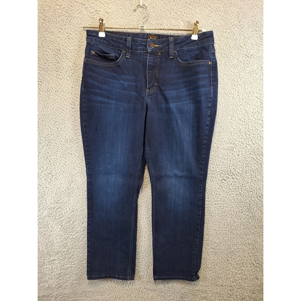 Lee Jeans Womens 10P (Fits W32xL26) Blue Straight Leg Dark‎ Wash Casual Classic